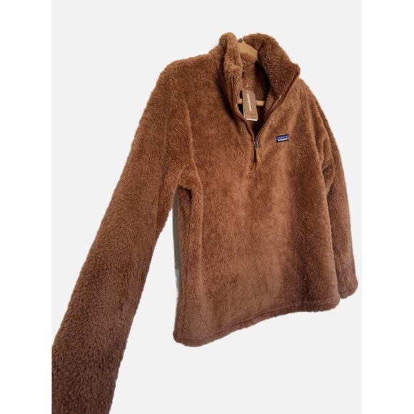 Patagonia Nest Brown Los Gatos 1/4 Quarter Zip Fuzzy Jacket L NEW - Picture 6 of 6